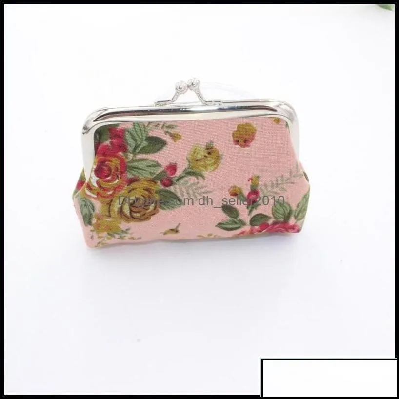 other jewelry tools bright color vintage floral coin purse for women print flower snap closure small wallet summer accessories305 t2