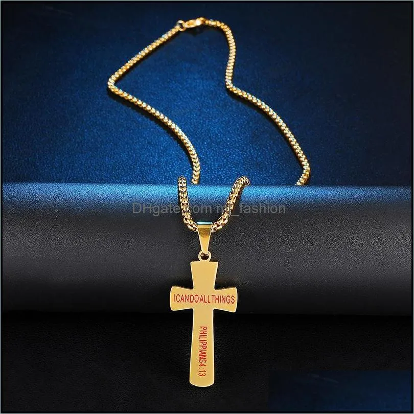 stainless steel baseball cross necklace for women and men stainless steel bible verse necklace christian religion jewelry gift for lover