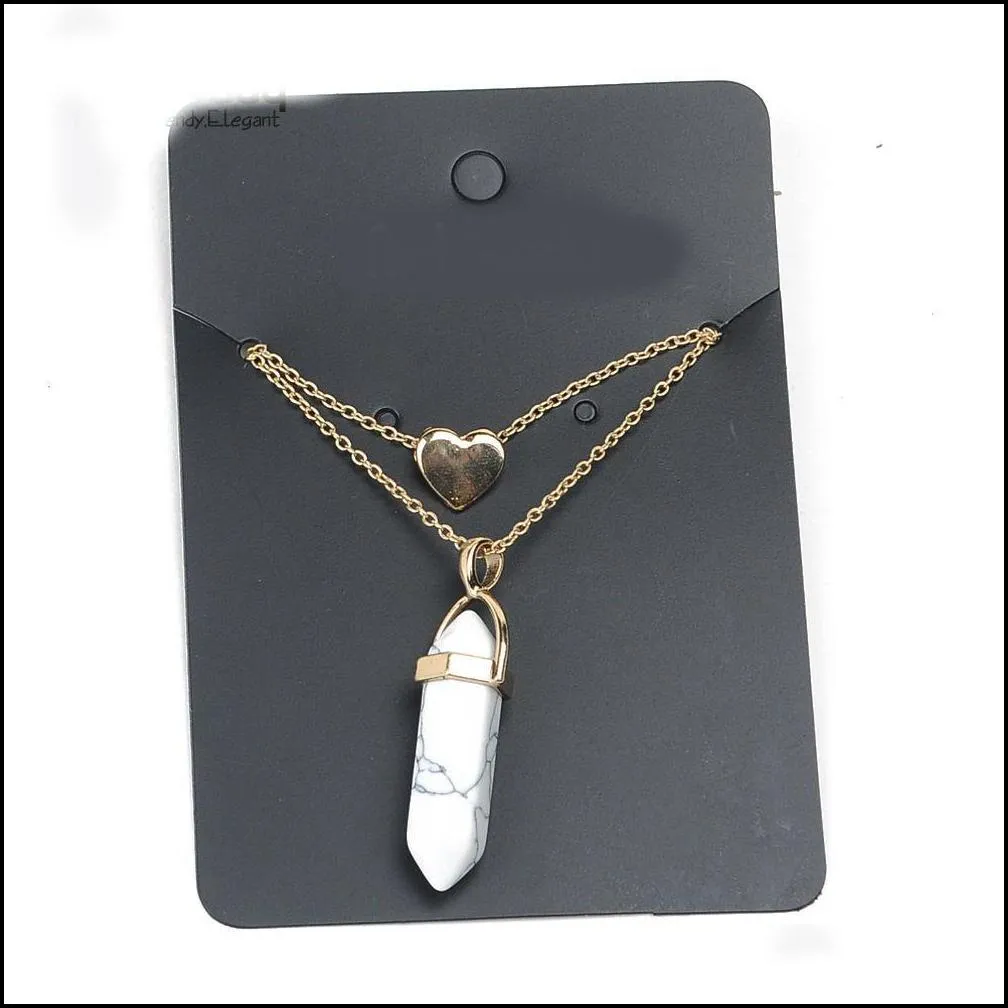 necklace gold jewelry healing crystals amethyst rose quartz chakra healing natural stone pendants gold chain necklaces