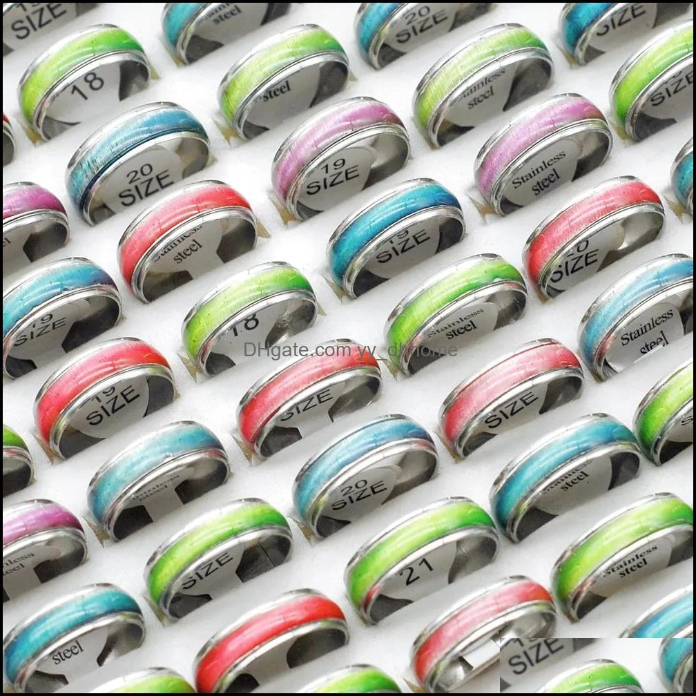 bulk lots 50pcs colorful cat eye stainless steel rings mix style women girls luxury cute accessories gifts charm trend party finger jewelry