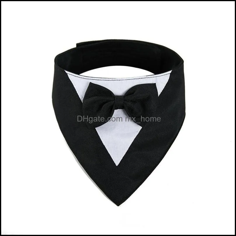 pet triangle bibs scarfs adjustable collar gentleman bow tie suit novelty bandanas dog apparel supply