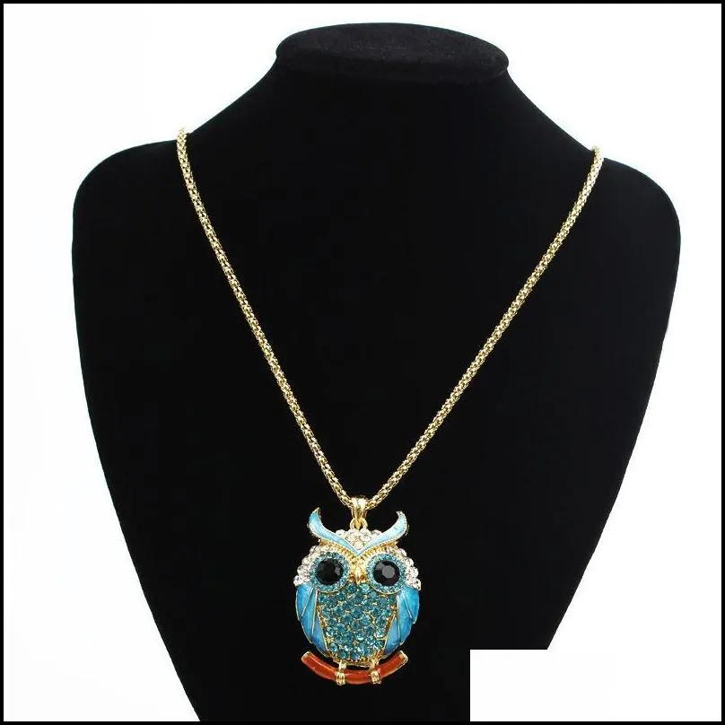 necklaces pendant brand charms vintage crystal cubic zircon diamond fine jewelry owl pendant necklaces