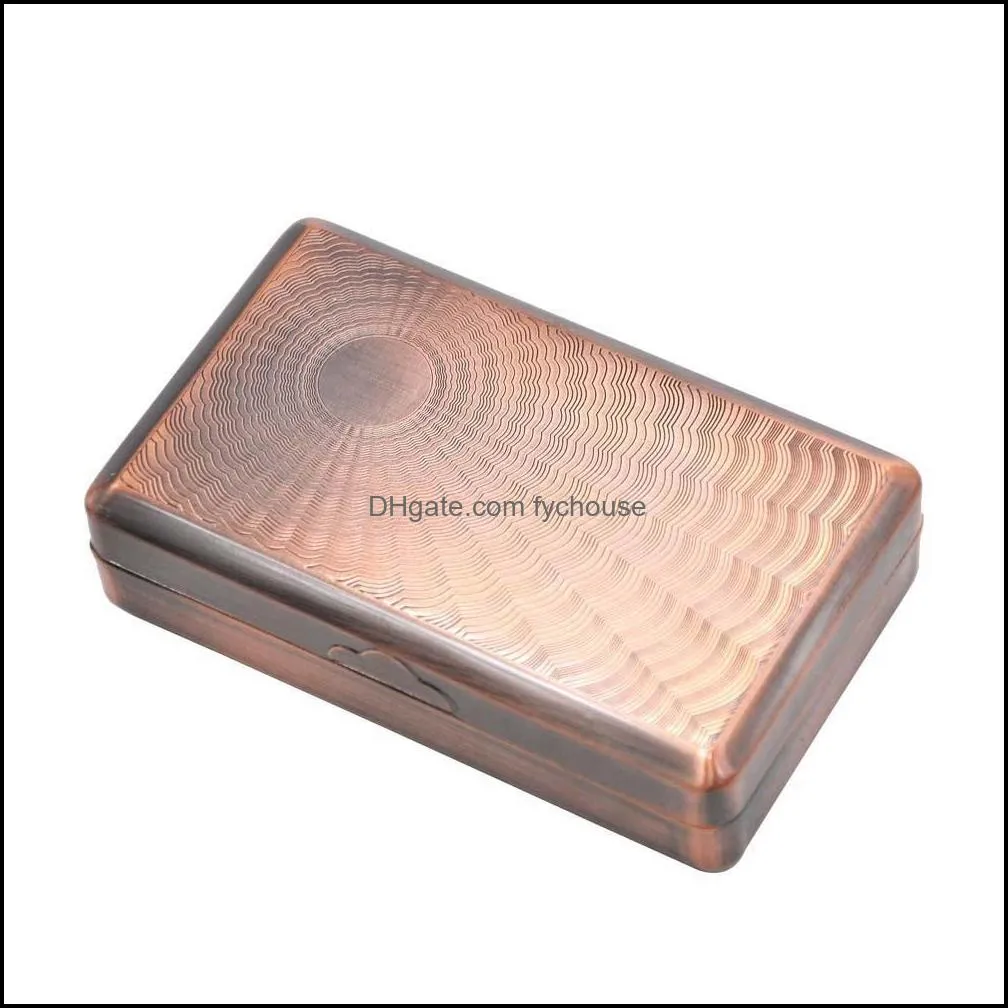 100x60mm metal tobacco box 1pc storage pocket size cigarettes case with 70mm papers holder smoking box cover cigarette case