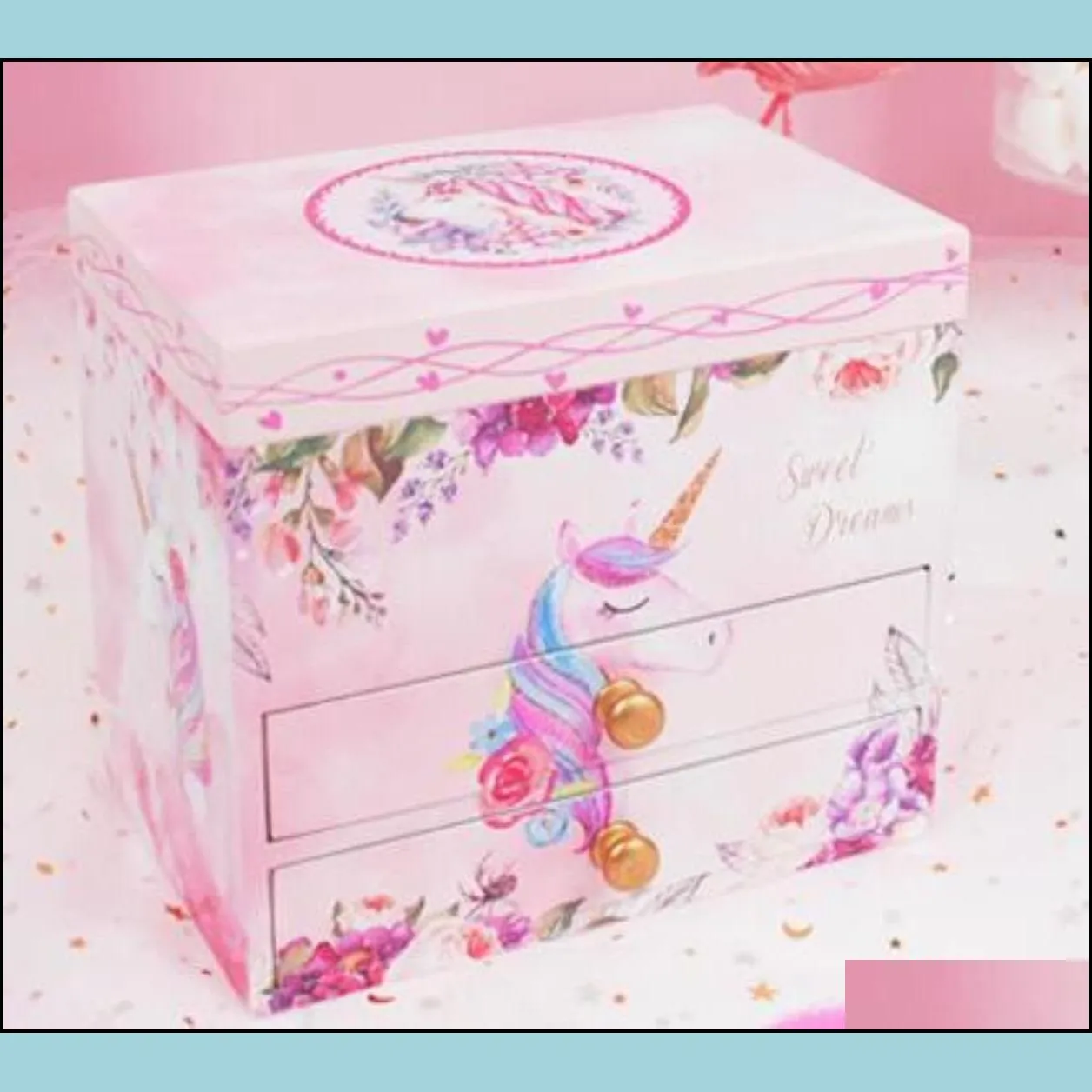 Children jewelry box Korean princess small ear stud storage box