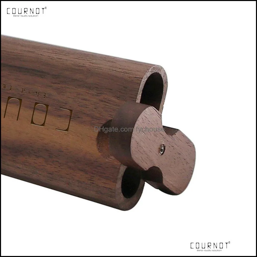 cournot high quality wooden dugout with ceramic one hitter metal cleaning hook tobacco smoking pipes portable smoking cigarette wood