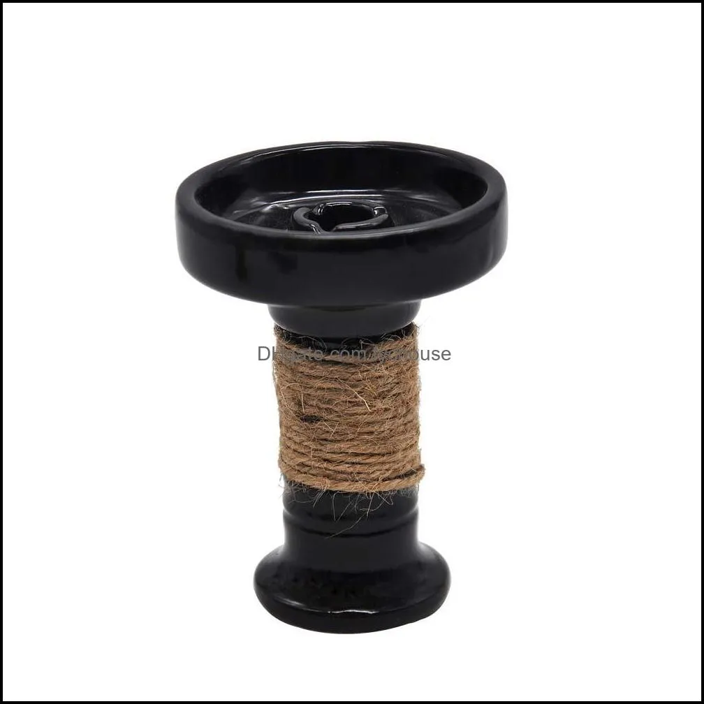 ceramic one hole hookah bowl with antihot rope hookah head shisha phunnel bowl chicha nargile ceramic bowl