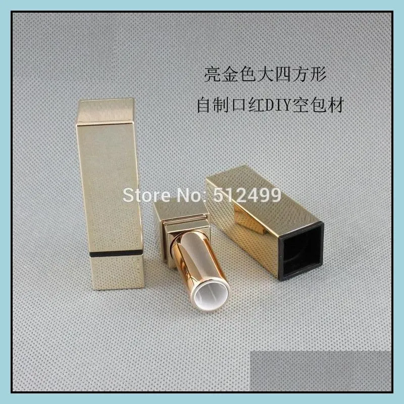 10/30/50pcs 12 1mm mold filling diy empty 4g gold square lipstick tube mouth wax tube lip rugose gold/sparkle gold