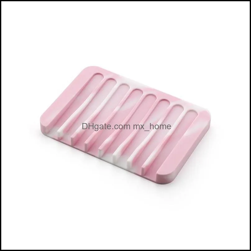 camouflage soap dish with drain silicone soap holder for shower bathroom kitchen self draining waterfall soap tray