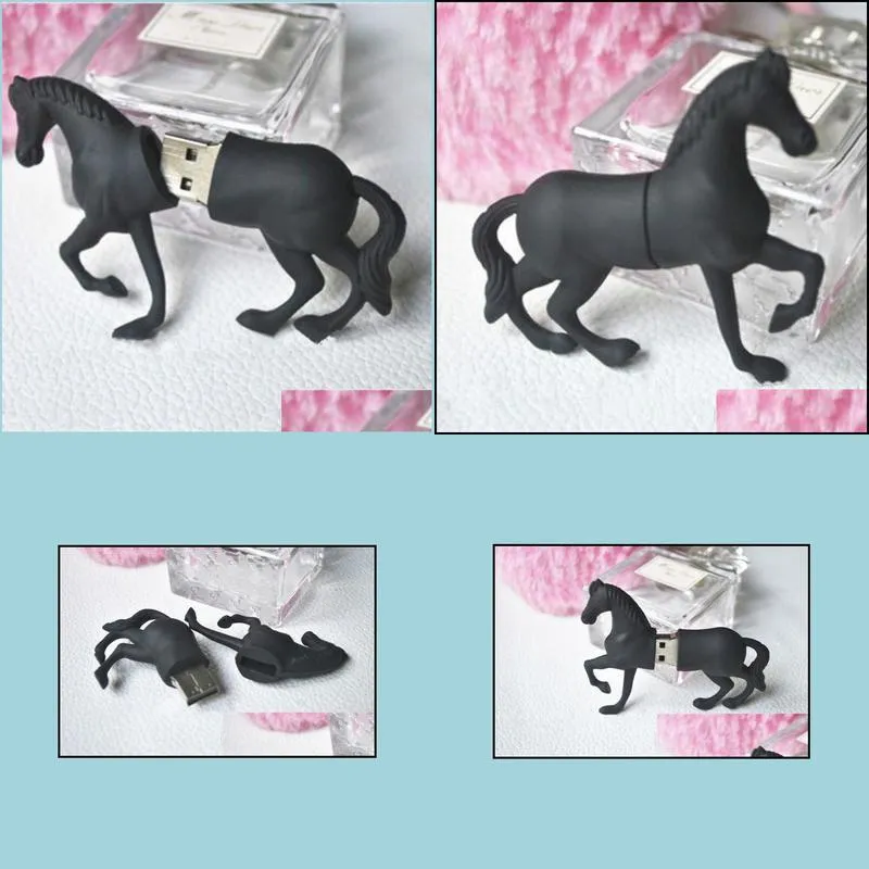 real capacity creative collectable black horse 16gb128gb u disk pen drivel usb flash 2 0