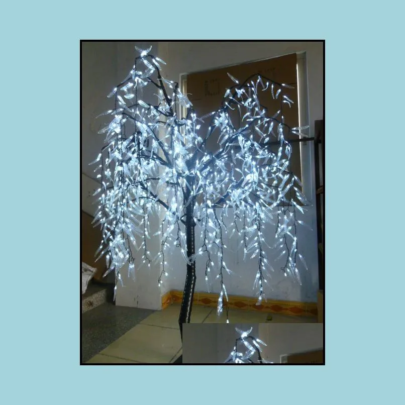 led artificial willow weeping tree light outdoor use 945pcs leds 1 8m/6ft height rainproof christmas decoration tree shipping