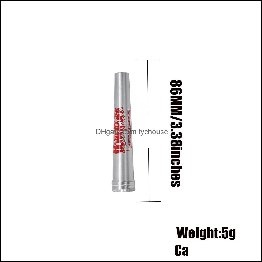 s/l 2 size aluminum metal tube doob for different size rolling paper airtight smell sealing rolling cone smoking accessories