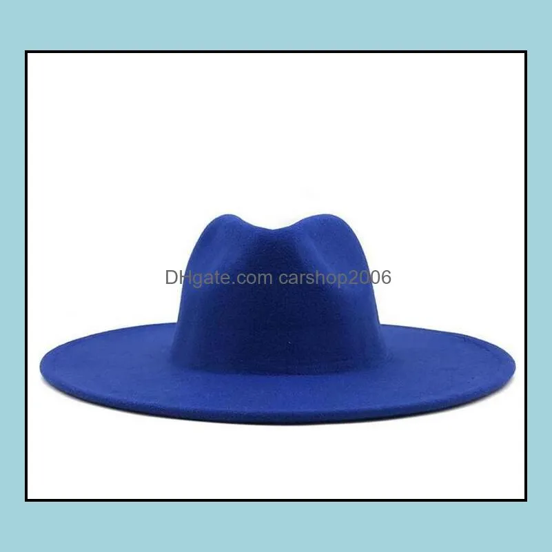 9cm wide brim hats top jazz formal hat men women panama cap felt fedora caps lady man woman trilby chapeau fashion accessories