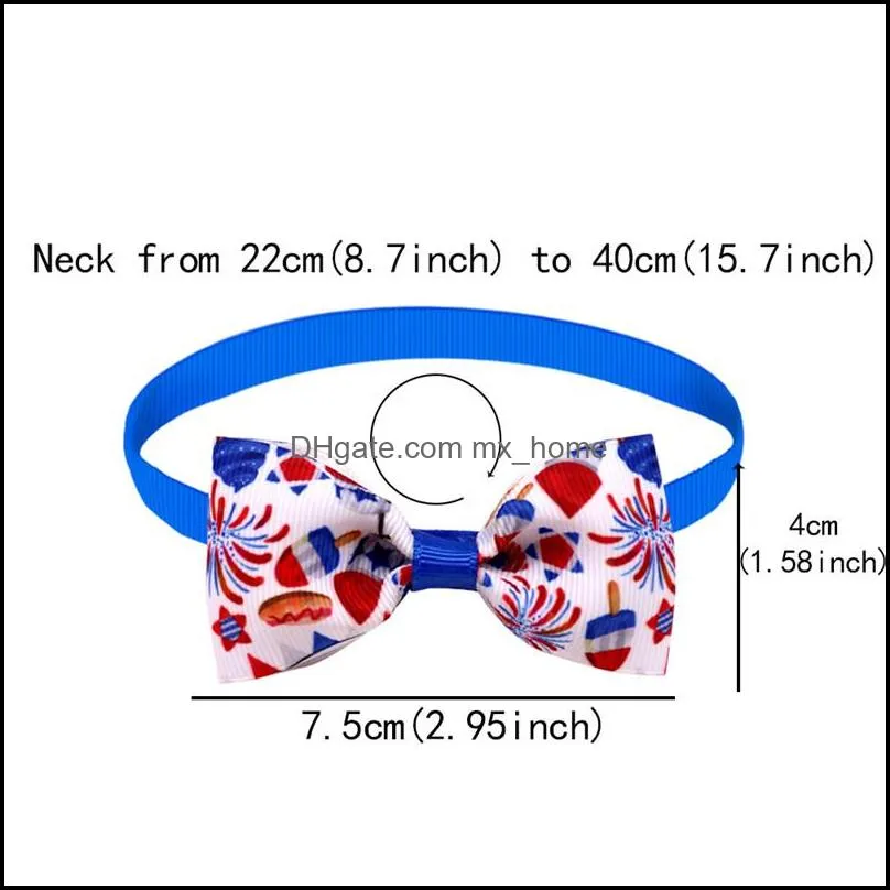 independence day dog collars pets cat puppy adjustable bow tie 4th of july small dogs decorative supplies