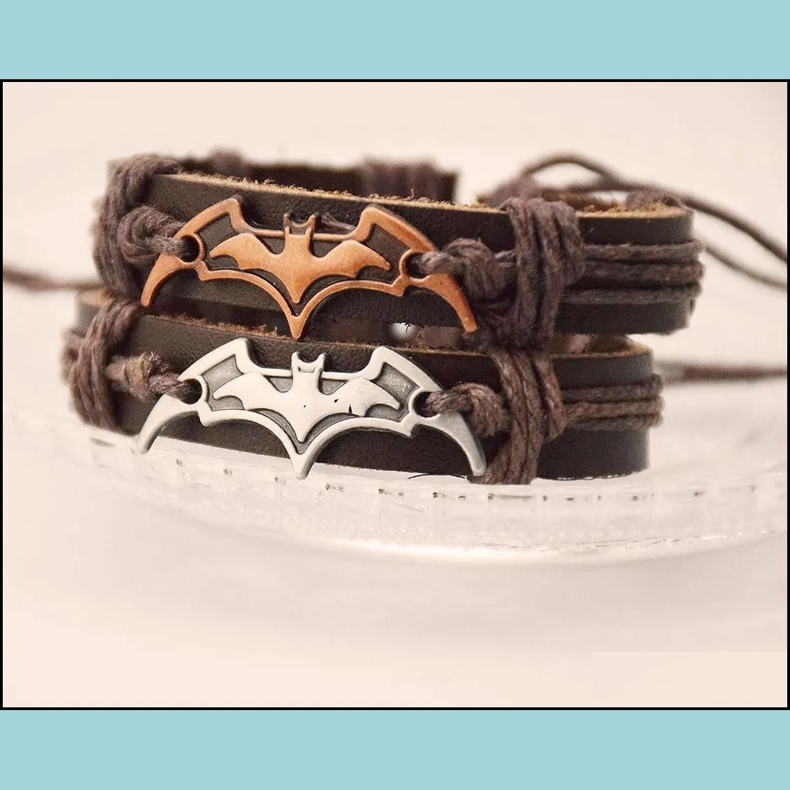 bat bracelet signs strand multilayer bracelets for women fashion men chic jewelry casual personality vintage punk leather bracelet