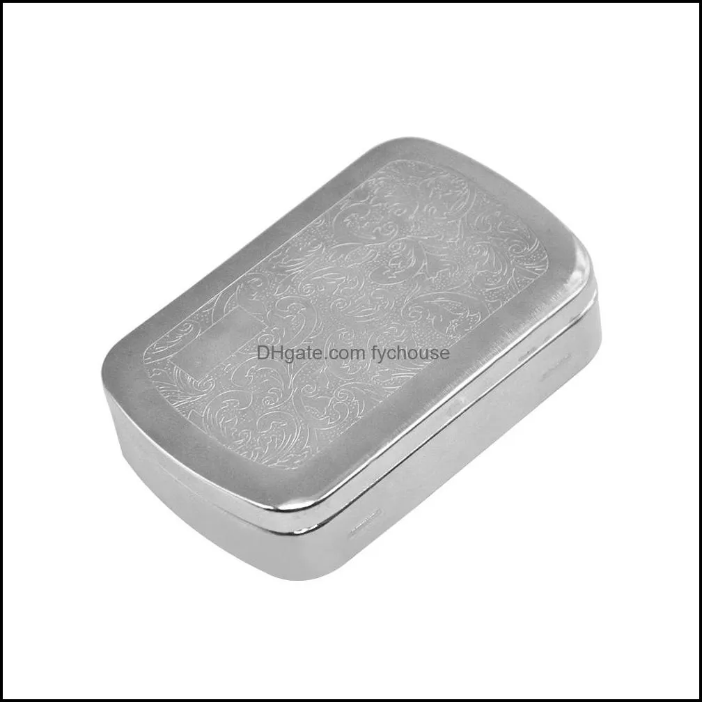 new arrive stainless steel metal tobacco herb box refillable cigarette holder herbs stash jar container storage smoking cigarette case