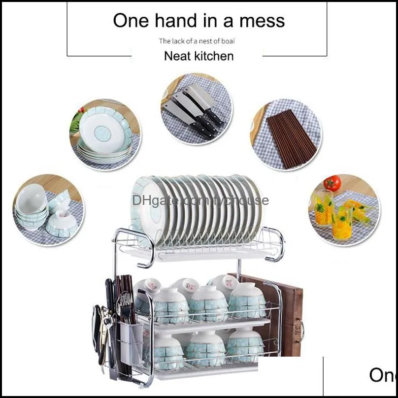 kitchen cutlery storage box shelf plate tableware supplies storage rack knife rack cupboard drain tray kitchen household items hh384