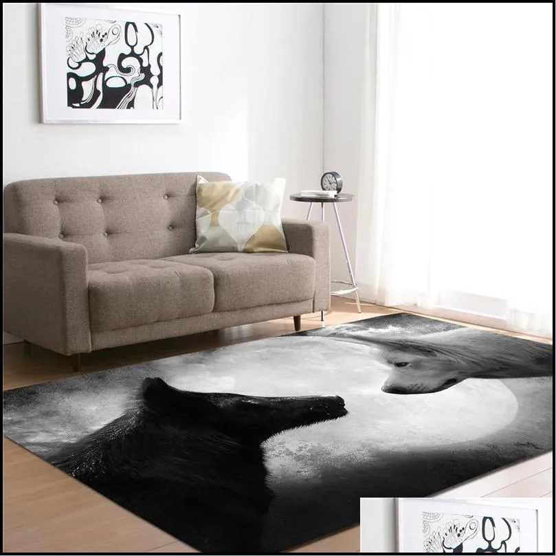 3d wolf printed carpets for living room bedding room hallway large rectangle area yoga mats modern outdoor floor rugs home decor