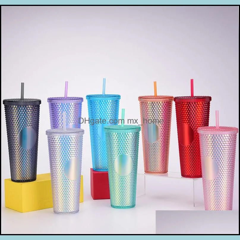 doublelayer durian mug 24oz diamond radiant goddess tumbler 710ml coffee cup for cold water with straws