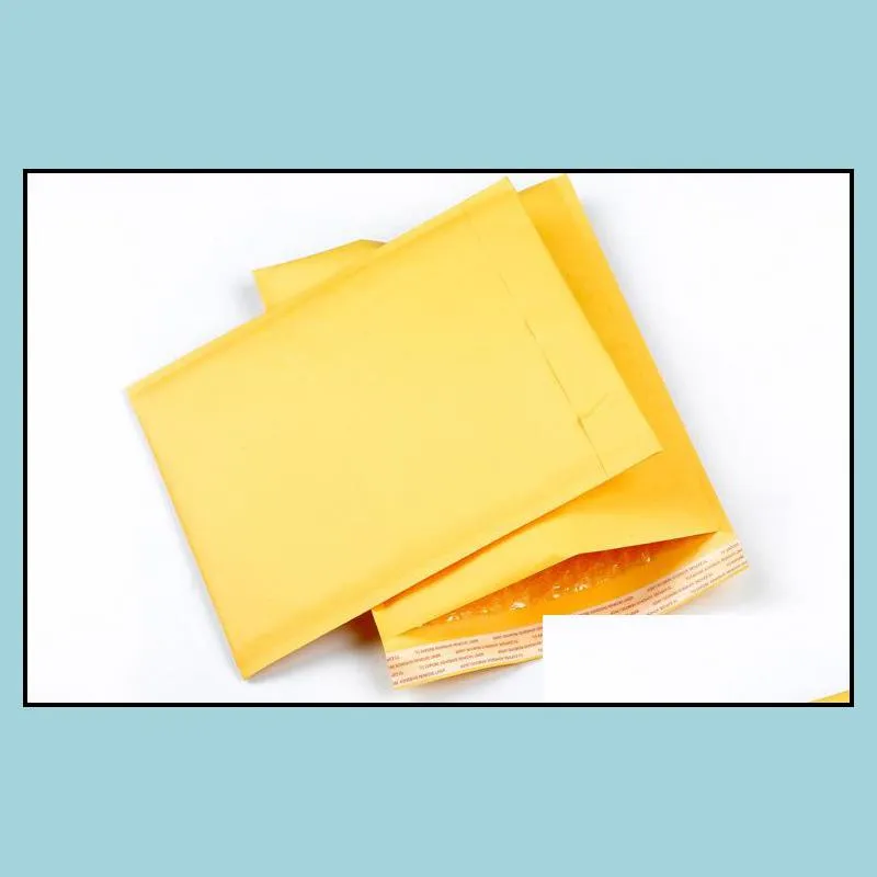 wholesale11x13cm 100pcs yellow kraft bubble envelope poly mailer padded envelopes mailing bags bulle gift bag for party