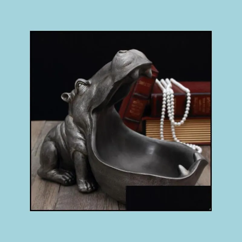 hippopotamus statue decoration resin artware sculpture statue decor home decoration accessories t200330
