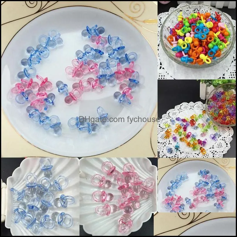 wholesale 50pcs baby shower favors resin mini pacifiers girl boy party wedding event supply products christening decorations