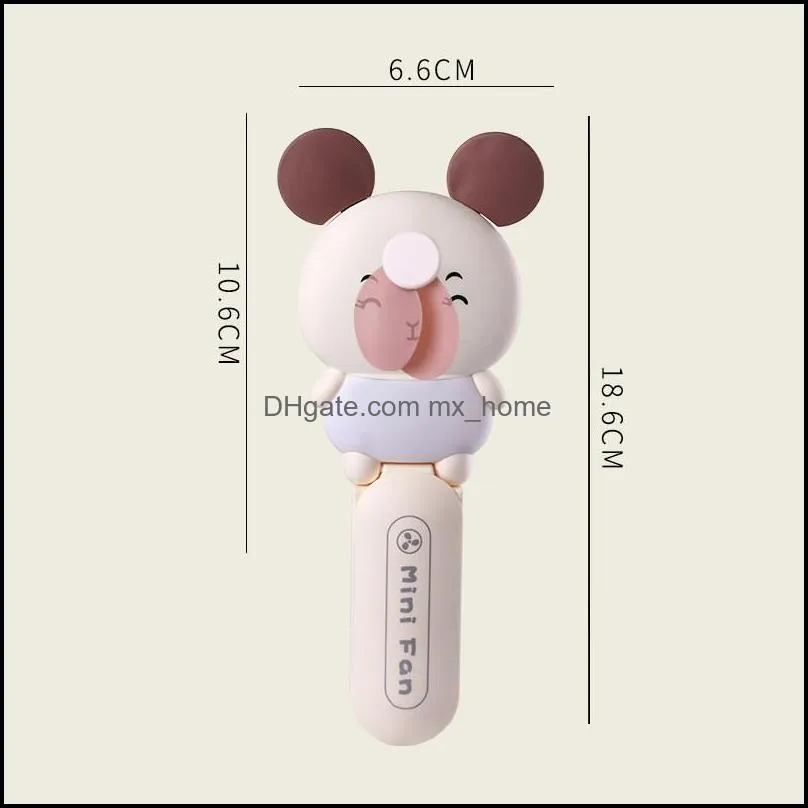 usb hand held folding fan mini animal holding fan with makeup mirror comb portable travel usb fan