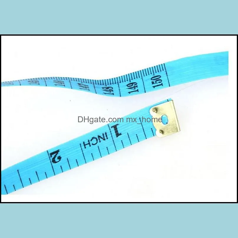 colorful plastic soft ruler measuring clothing tape measuring tool tape ruler home practical sewing ruler 1 5m with iron head