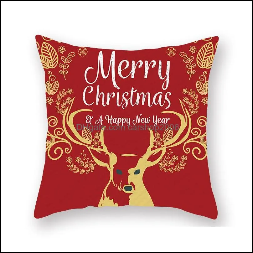 christmas pillow cover merry christmas santa claus elk pillow case peach skin sofa pillowcase cushion xmas gift home decor