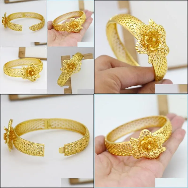 bangle french ladies bracelet 24k gold dubai african wedding flowers bridal jewelry giftbangle kent22