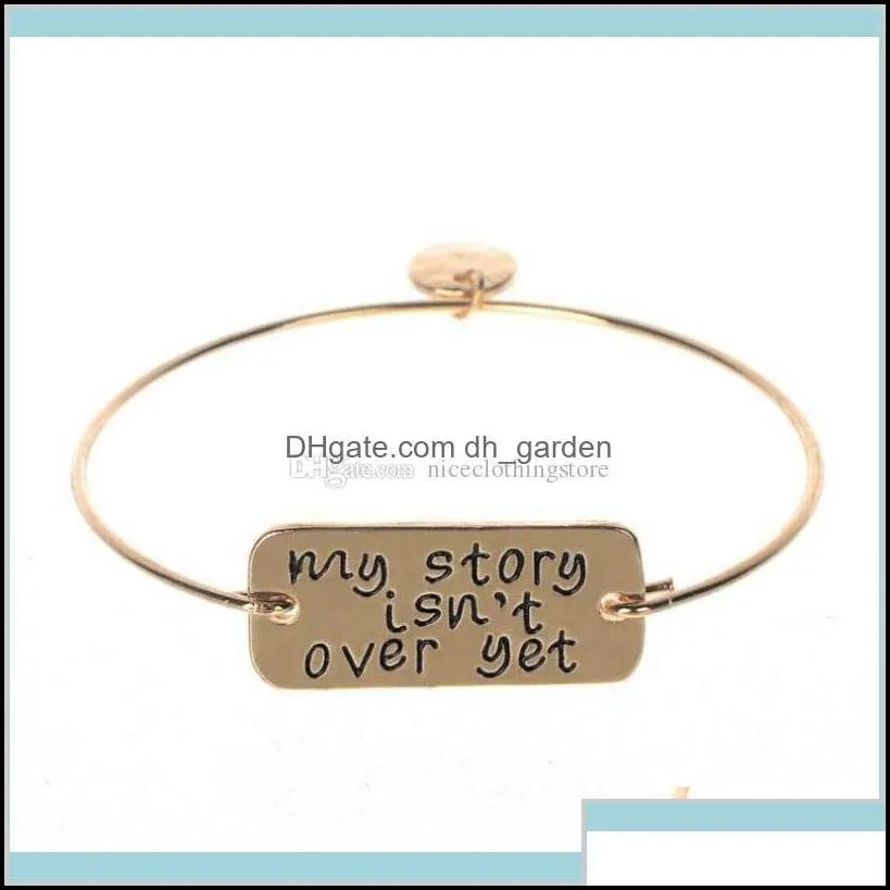 my story isnt over yet gold silver bracelet mental health awareness jewellery fashion bangles for women nimj6 f2ep7