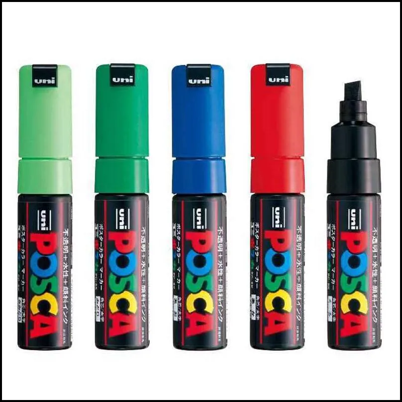 1pcs uni posca paint marker pen broad tip8mm pc8k 15 colors for drawing painting y200709