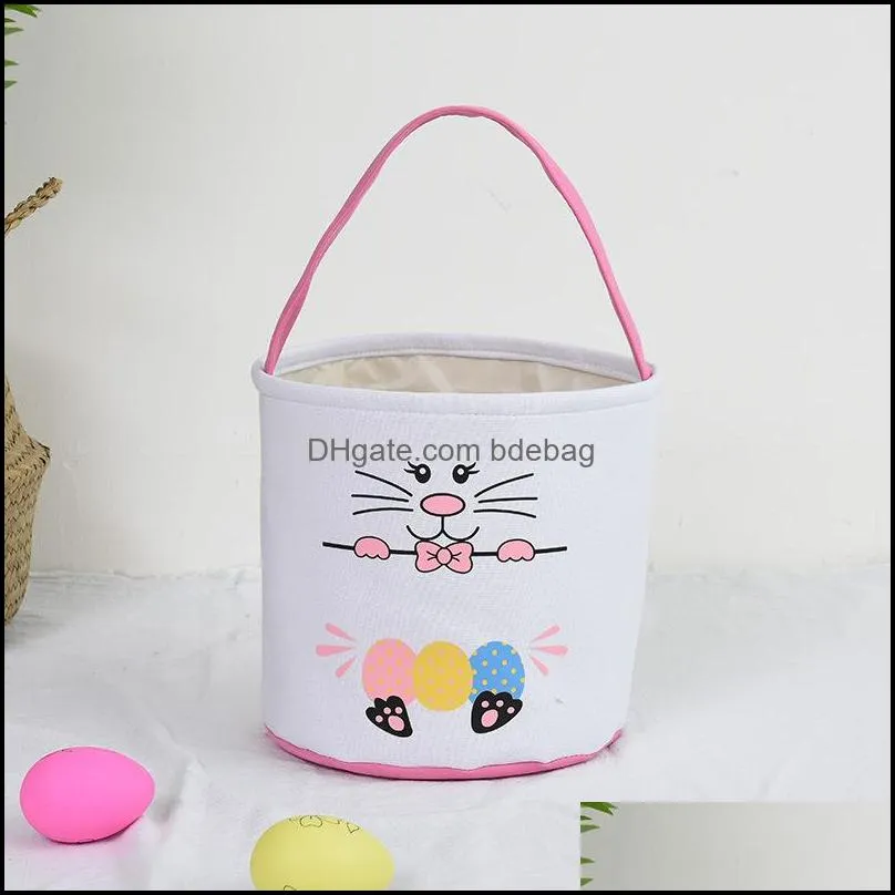 easter party eggs hunt baskets spring easter canvas bunny basket egg bags for kids