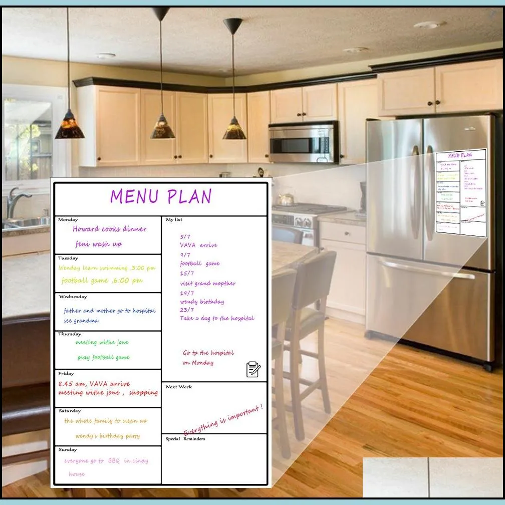 magnetic dry erase weekly planner board refrigerator weekly whiteboard calendar resistant technology family home office fridge