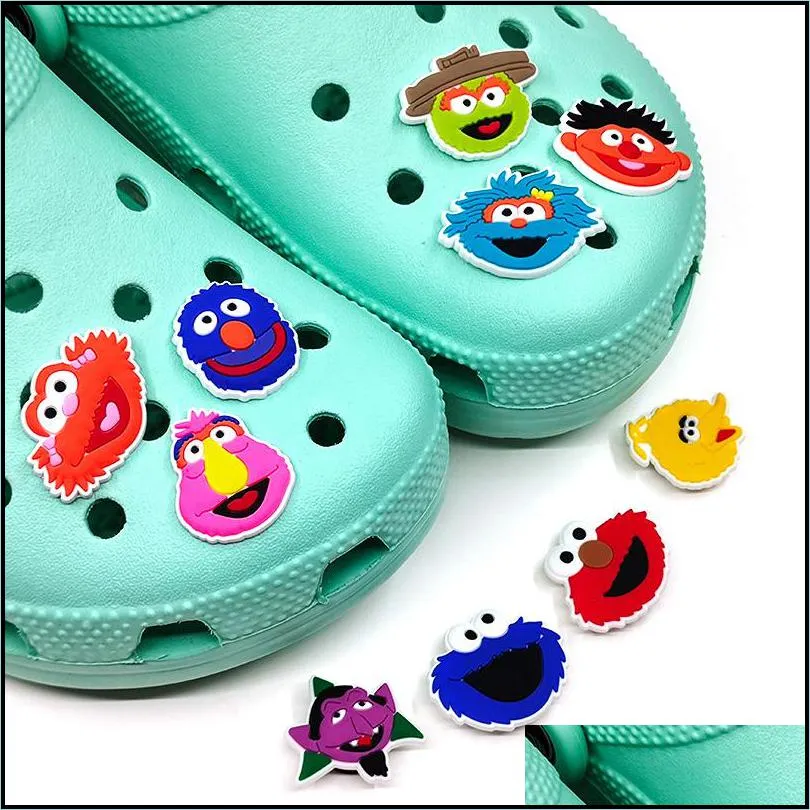 moq 100pcs classic cartoon croc charms soft cookie pvc shoe charm accessories decorations custom jibz for clog shoes childrens gift