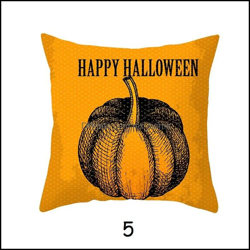 halloween linen pillow cover pumpkin pillowcase sofa cushion cover orange geometric decorative throw pillowcase car seat pillow cover