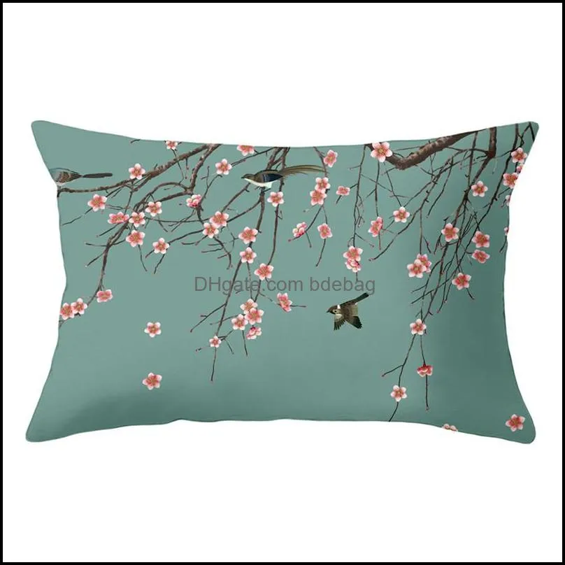 plum blossom pillowcase rectangle plum blossom soft sofa throw pillowcase plum single side printed home pillow covers