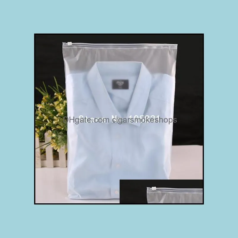 100pcs 24x35cm zip lock zipper top frosted plastic bags for clothing tshirt skirt retail packaging customized logo printing