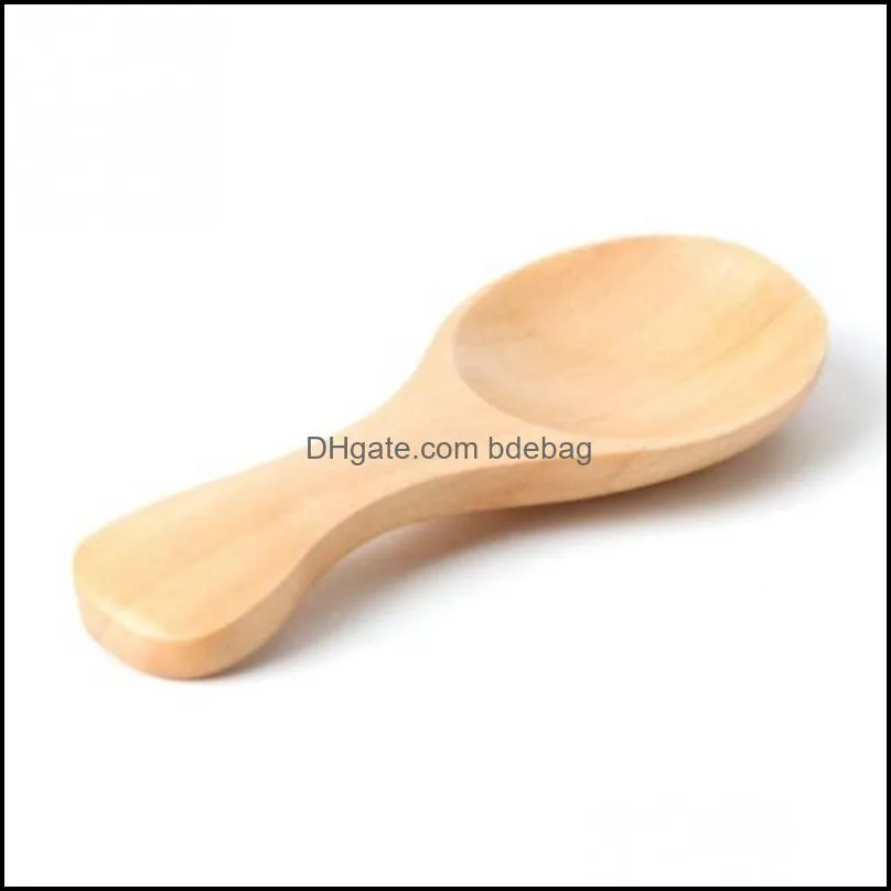 wooden tea spoon mini natural milk spoon baby feeding dinnerware spoons tea honey coffee condiment salt sugar spoon