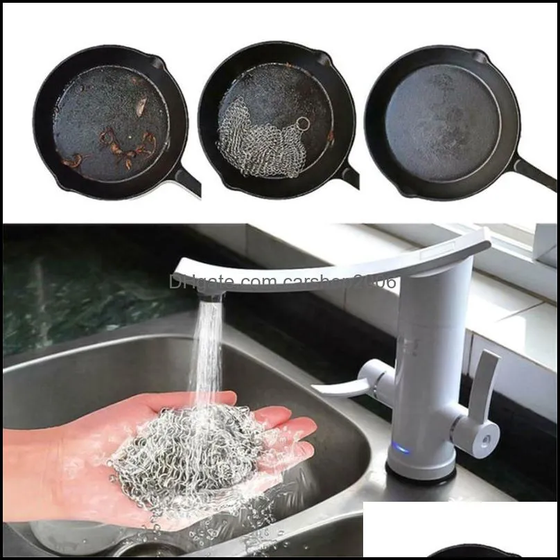 stainless steel pot scrubber cast iron pot cleaner kitchen restaurant pot cleaning brush metal cleaning brush