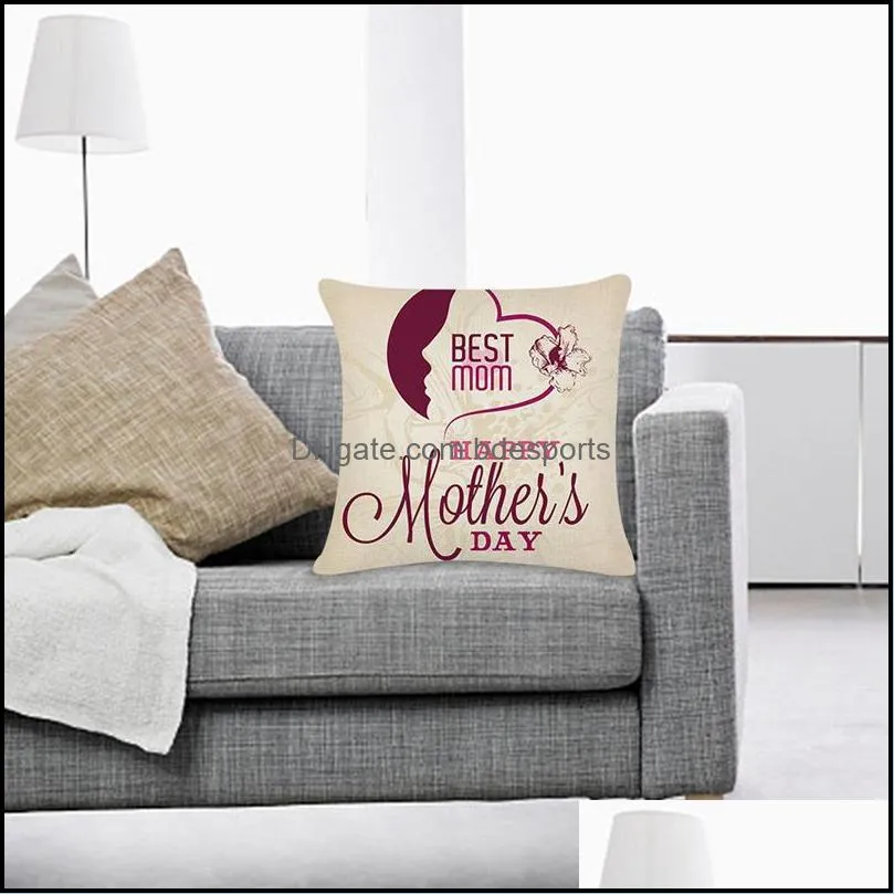 mother day pillow case happy mother day design linen cotton pillow covers square sofa cushion cover 45cmx45cm