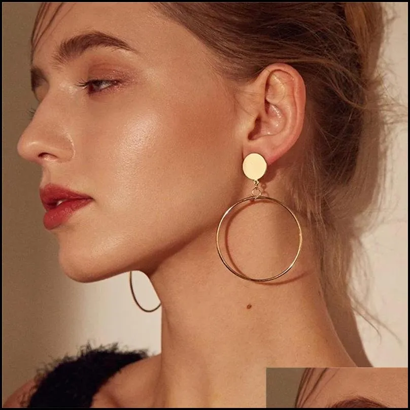 gold color metal drop earrings irregular hollow heart charm earings twisted geometric personality earrings for women