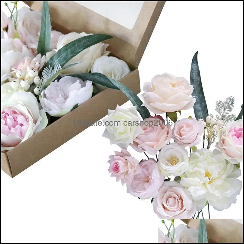 artificial flowers box set for diy wedding bouquets centerpieces arrangements party baby shower home decorations