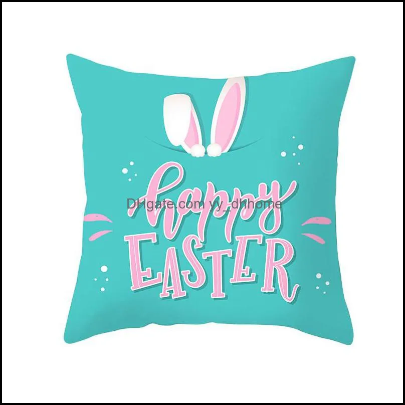 easter pattern pillow case rabbit egg bunny pillow cushion cover 18x18 inches multi design