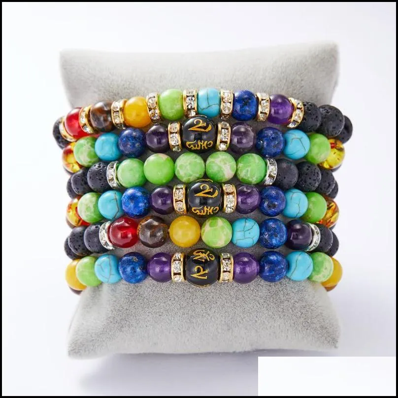 charm bracelets handmade 7 chakra healing bracelet crystal elastic chain yoga meditation reiki prayer bead stones balance diffuser warp