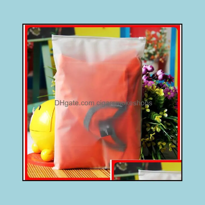 100pcs 24x35cm zip lock zipper top frosted plastic bags for clothing tshirt skirt retail packaging customized logo printing