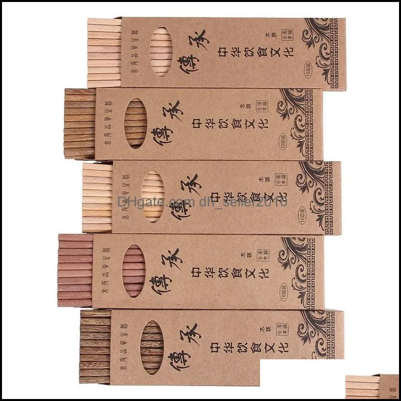 10 pairs wood chopsticks 25cm reusable chinese japanese ecofriendly sushi rice chopstick