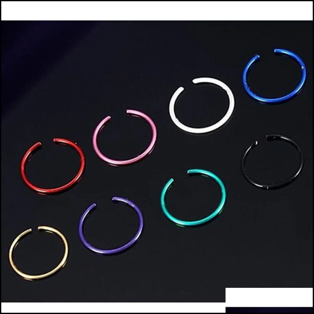 40pcs/set new medical nostril titanium nose hoop nose rings clip on nose ring body fake piercing jewelry