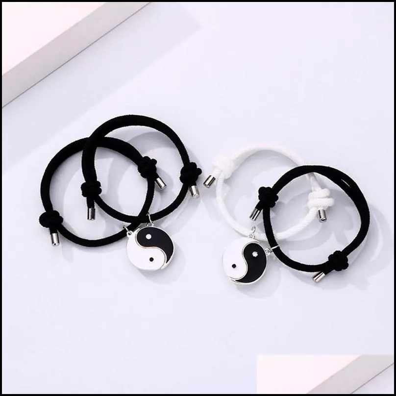 charm bracelets tai chi couple alloy pendant adjustable braid chain bracelet matching lover for giftcharm kent22