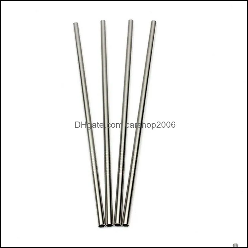 215mm stainless steel straight straw practical drinking straw easy to clean straws metal bar family kitchen tools 