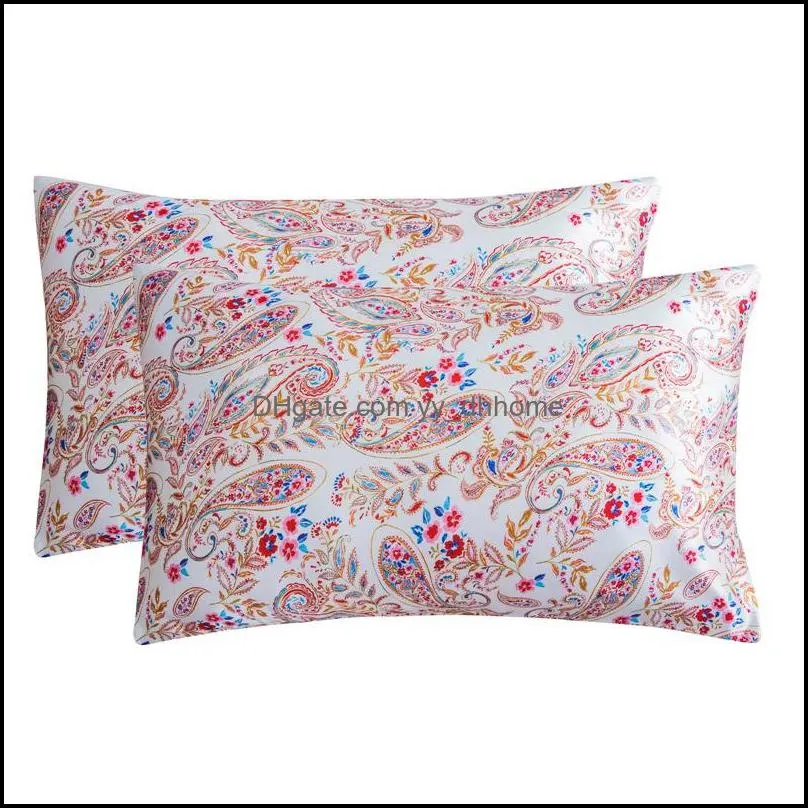 satin pillow case wrinkle fade resistant silky floral pillowcase with envelope closure 20x26 20x30inch